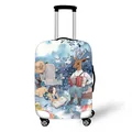 Elastic suitcase cover with artistic watercolor girl and giraffe illustration - Size S (18-20 Inch) / Giraffe Musician (12)