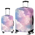 Copri valigia elastici con stelle e nuvole viola per bagagli a mano e valigie da stiva - Dreamy Clouds Galaxy (18)