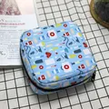 Estuche médico azul con iconos de primeros auxilios y cierre de cremallera negra - Patrón Médico Azul