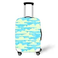 Elastic suitcase cover with blue sky and yellow cloud print for travel luggage - Sky Blue Yellow Cloud (08)