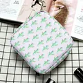 Purple sanitary napkin storage bag with cactus floral print and secure zipper closure - Purple Cactus