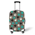 Elastic luggage cover with animal paw prints and heart pattern for suitcase protection - S / Dark Coffee Cartoon Style (04)
