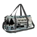 Borsa da viaggio capiente con stampa vintage da campeggio e tracolla regolabile - Happy Camping Autobus Retrò (02)