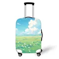 Elastic luggage cover with blue sky painting for white four-wheel suitcases - S / Japanese Hand-drawn Style (10)
