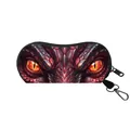 Portable eyeglass pouch with dragon eye animal print and metal carabiner clip - Dragon Eye Style (22)