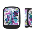 Paris Pop luggage handle wrap with Y2K Eiffel Tower print and velcro closure - Y2K Neon Paris (06)