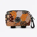 Paisley pattern pet waste bag dispenser with carabiner and velcro straps for leashes - Paisley Patchwork Pattern(03)