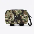 Dispenser di sacchetti per rifiuti di cani mimetico con moschettone e cinturini velcro - Camouflage Giungla (01)