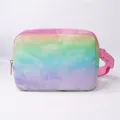 Colorful tie-dye crossbody waist bag with star patterns and adjustable pink strap - Gradient Clouds