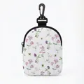 Portable dog treat bag with floral bee print and hanging clip for outdoor pet training - Purple Floral Bee Style (Oval 01)