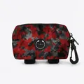 Dispenser sacchetti cane mimetico con gancio girevole e cinghie in velcro resistenti - Mimetico Rosso Nero Grigio (04)
