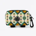 Ethnic pattern pet waste bag dispenser with carabiner and velcro straps for leashes - Southwest Indian Geometric Pattern(04)