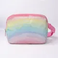 Rainbow tie-dye waist bag for women featuring pastel gradient and pink adjustable strap - Watercolor Rainbow
