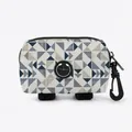 Dispenser portatile per sacchetti di rifiuti per animali con motivo geometrico blu - Triangoli Geometrici Blu Beige(12)