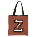Polyester draagtas met roestrode letter Z in football-stijl en stevige zwarte handvatten - Letter Z Stijl(26)