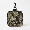 Draagbare camouflage hondensnacktas met draaihaak en rits voor buitentraining - Groene Camo - Vierkant