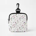 Portable dog treat pouch with floral honeybee print and swivel hook for training - Purple Floral Bee Style (Square 01)