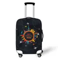 Elastic travel suitcase cover with airplane flight path and world landmarks print - S / World Landmarks Travel Theme (02)