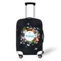 Deep blue elastic luggage cover with airplane print and Time To Travel slogan - Travel Label Text Pattern (07)