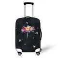 Elastic polyester suitcase cover with daisy and airplane print for luggage protection - Daisy Flower Travel Pattern (06)
