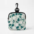 Portable pet treat pouch with floral print and convenient clip for waist attachment - Square 04