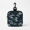 Blauwe camouflage hondensnacktas met kunststof draaihaak voor buiten training van huisdieren - Blauw Grijs Camo - Vierkant