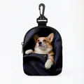 Draagbare hondentraining traktatie tas met 3D Corgi print en handige draaibare haak - Corgi Stijl (Ovaal 02)