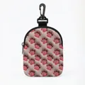 Sac à friandises portable rose à empreinte de patte avec crochet et fermeture - Style Ovale Imprimé Patte Rose