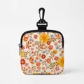 Portable dog treat pouch with colorful floral print and swivel hook for training - Square 06