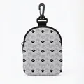Sac à friandises pour chien gris clair avec motif pattes et crochet de suspension - Style Ovale Patte Noir Blanc Gris Clair