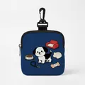 Bolsa azul oscuro para premios de perro con diseño animado, cremallera y mosquetón - Cuadrado-Material de buceo Azul Marino(04)