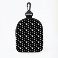 Pochette à friandises pour chien avec motifs de pattes noirs et blancs et mousqueton - Style Ovale Patte Gris Blanc Noir