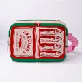 Rosafarbene Umhängetasche mit Retro-Sardinendosen-Print und robustem Gurtverschluss - Rot Grün Rosa Sardinen Stil (01)