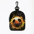 Porte-monnaie football portable avec mousqueton robuste et fermeture éclair sûre - Ovale 06