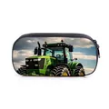 Trousse scolaire avec motif tracteur vert et fermeture éclair à grande capacité - Tracteur Agricole Vert (16)