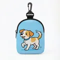 Bolsa azul para snacks de perro con dibujo animado y mosquetón negro para entrenamiento - Ovalado-Impresión Azul Celeste(06)