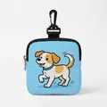 Bolsa portachucherías para perro con dibujo animado azul y mosquetón para entrenamiento - Cuadrado-Cachorro Azul Celeste(06)