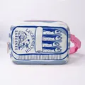 Rosafarbene Bauchtasche mit Sardinen-Illustration und verstellbarem Schnallengurt - Blau Lucky Catch Sardinen Stil (03)