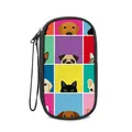 Custodia rettangolare per accessori digitali con motivi colorati di animali e cani - Cani Griglia Colorata