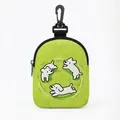 Bolsa portátil verde brillante para premios de mascotas con cremallera y diseño de perros - Ovalado-Verde Brillante Corriendo(07)