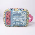 Rosa Crossbody-Gürteltasche mit Sardinen-Dosen-Print und verstellbarem Gurtband - Gelb Blau Rosa Sardinen in Öl Stil (04)