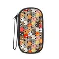 Custodia portatile per accessori digitali con fantasia colorata di cani e cinturino da polso - Cuccioli Colorati Disegnati a Mano