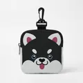 Portable pet snack pouch with cute dog print, canvas material and hanging clip - Square 11