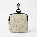Portable pet treat pouch with yellow tulip floral pattern and black carabiner clip - Yellow Tulip Fresh Style (Square 10)