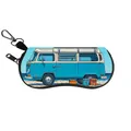 Custodia per occhiali portatile con stampa van da campeggio e moschettone in metallo - Furgone da Campeggio in Spiaggia