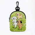 Bolsa portátil para premios de perro con estampado de dibujos y cierre de cremallera - Ovalado-Cachorros jugando(11)