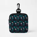 Pochette à friandises portable pour chien avec motifs de pattes et crochet bleu - Style Carré Patte Cyan Blanc Bleu Foncé