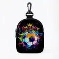 Porte-monnaie noir Coupe du monde 2026 avec graffiti football et crochet rotatif noir - Ovale 05