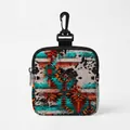 Draagbare hondensnacktas met azteekse geometrische print en handige ophangclip - Azteekse Geometrische Koeienprint / Vierkant