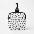 Pochette à friandises pour chien avec motifs de pattes et mousqueton d'entraînement - Style Carré Patte Noire Blanc